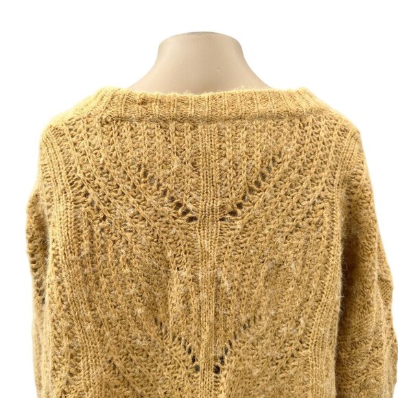 Madewell Charley Pullover Sweater Knit Crop Boxy Fit Heather Honeysuckle Women M - Picture 14 of 15